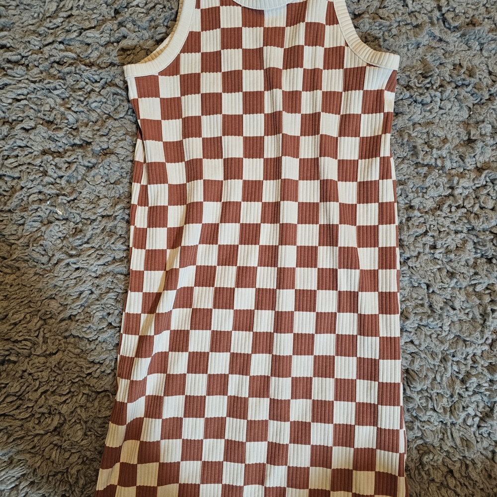 Old Navy Plaid Sleeveless Top - Cream and Brown